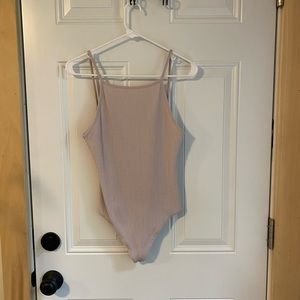 Aritzia - Wilfred bodysuit. Light purple, ribbed fabric.